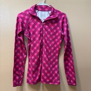 Nike Dri-Fit Long Sleeve Quarter Zip Pullover Top Pink Size S